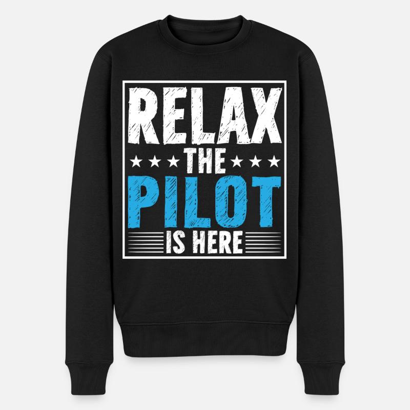 Détendez-vous le pilote est ici - Pull Premium bio Homme - noir