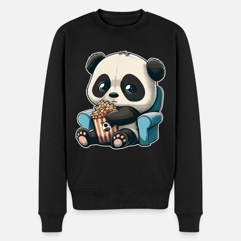 Série Junkie Series Marathon Panda Popcorn Canapé - Pull Premium bio Homme - noir