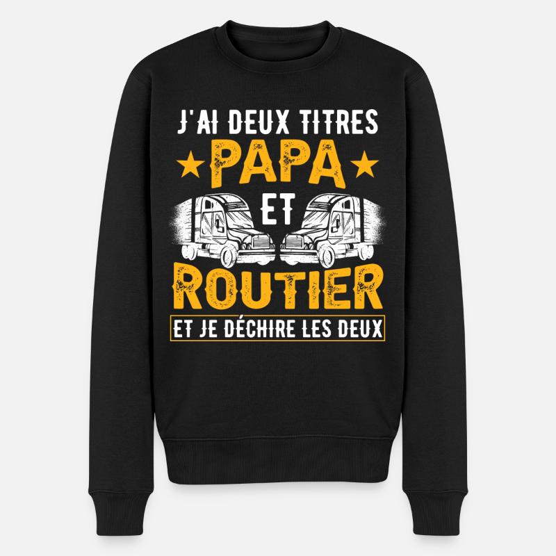 Papa & Routier - Pull Premium bio Homme - noir