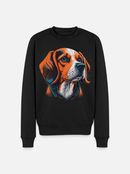 Beagle Head - Men's Premium Organic Jumper - black