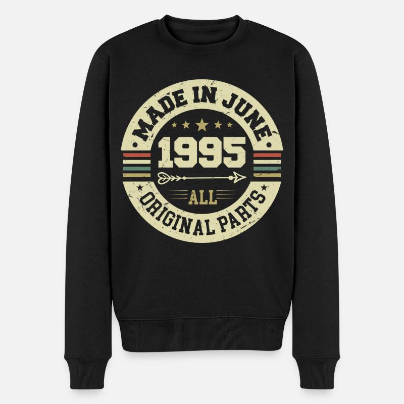 Juni 1995 Geburtstagsgeschenk Juni 1995 Juni 1995 - Männer Premium Bio Pullover - Schwarz