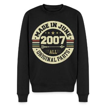Juni 2007 Geburtstagsgeschenk Juni 2007 Juni 2007 - Männer Premium Bio Pullover - Schwarz - Vorne - Nico (187cm)