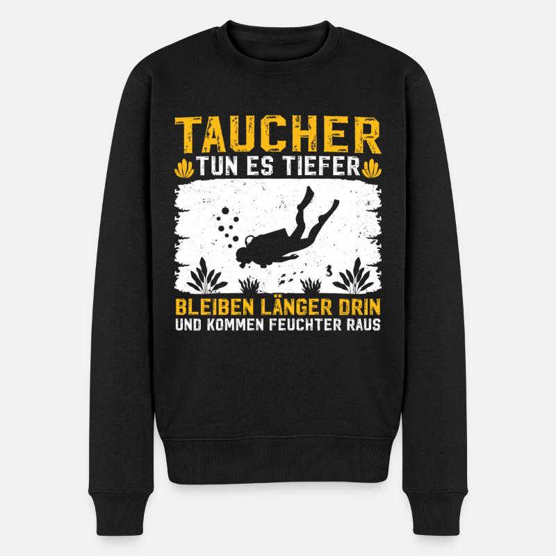 Taucher - Männer Premium Bio Pullover - Schwarz