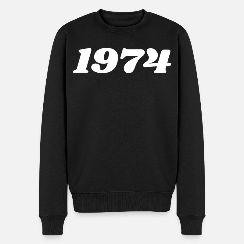 1974 - Männer Premium Bio Pullover - Schwarz
