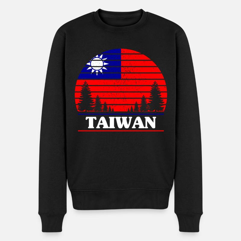 Taiwan - Männer Premium Bio Pullover - Schwarz