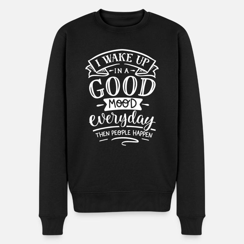 Antisocial - Gut gelaunt - neg - Männer Premium Bio Pullover - Schwarz