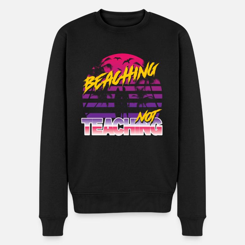 Beaching not Teaching - Männer Premium Bio Pullover - Schwarz