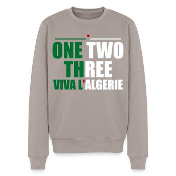 One Two Three viva L'Algerie Algeria - Pull Premium bio Homme - taupe - Devant - Nico (187cm)