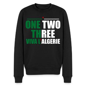 One Two Three viva L'Algerie Algeria - Pull Premium bio Homme - noir - Devant - Nico (187cm)