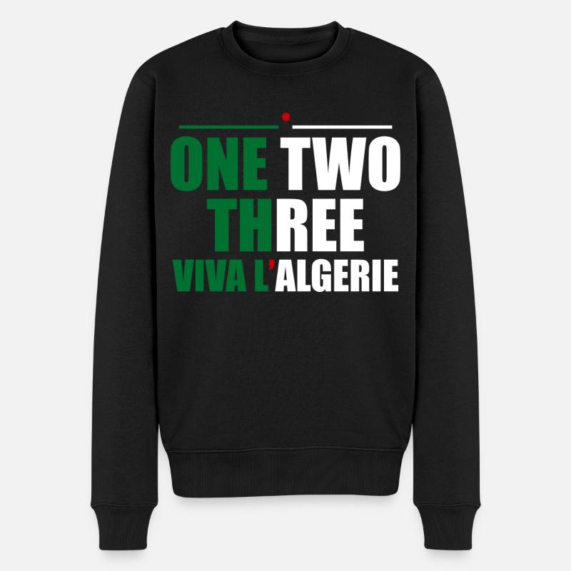 One Two Three viva L'Algerie Algeria - Pull Premium bio Homme - noir