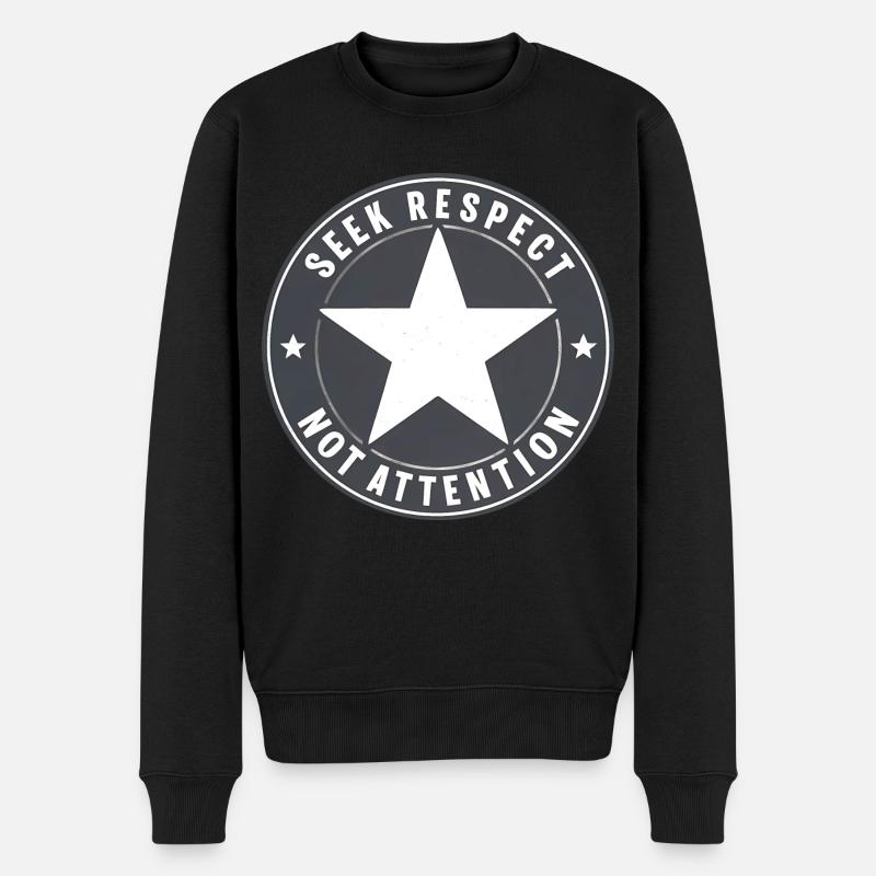 Respektstatt Aufmerksamkeit - Männer Premium Bio Pullover - Schwarz