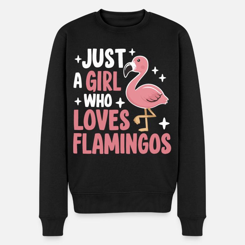 Flamant rose animal - Pull Premium bio Homme - noir