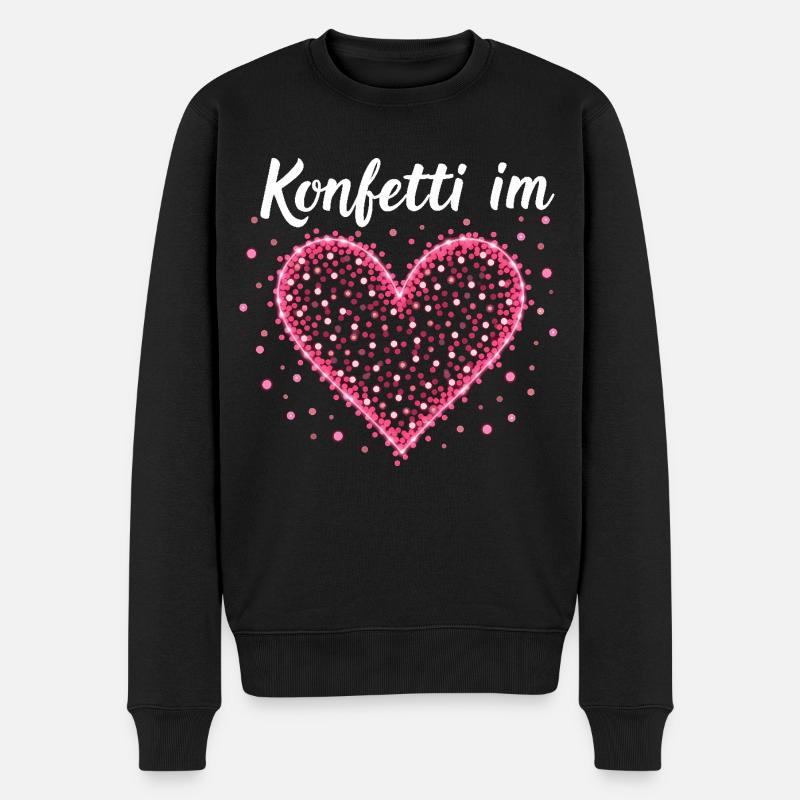 Konfetti im Herzen - Männer Premium Bio Pullover - Schwarz