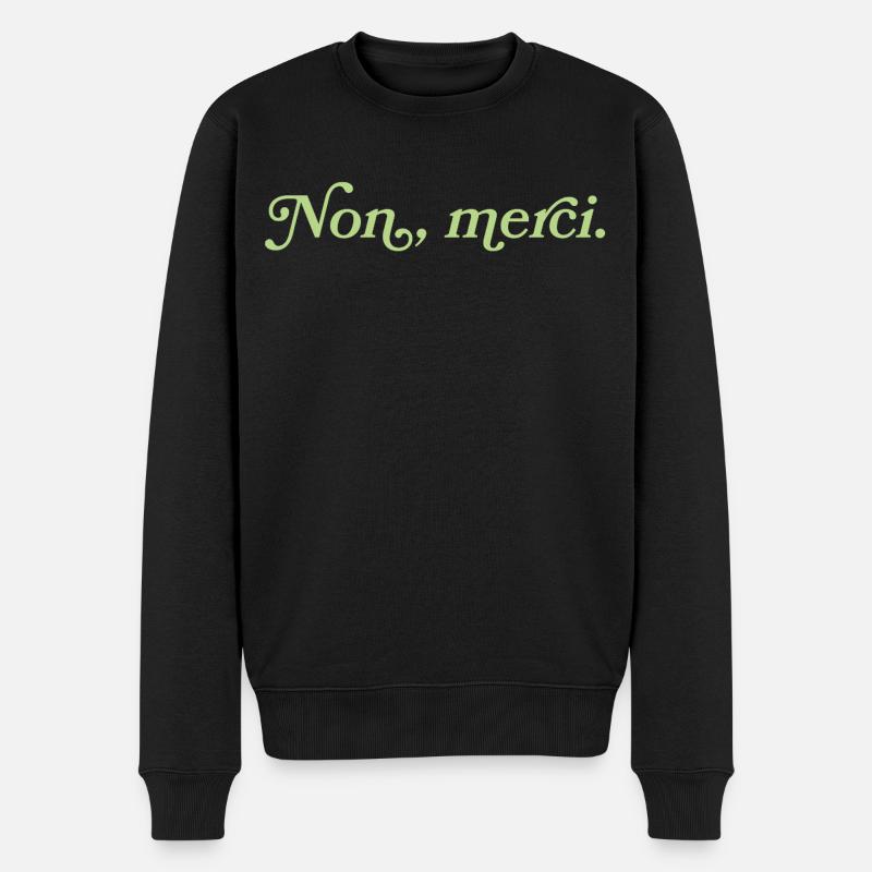 Non, merci – Charmante rebuffade - Pull Premium bio Homme - noir