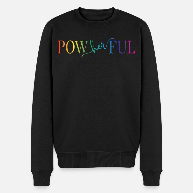 Powherful - Männer Premium Bio Pullover - Schwarz