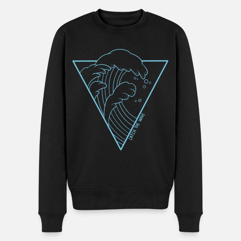 Attrapez la vague (bleu) - Pull Premium bio Homme - noir