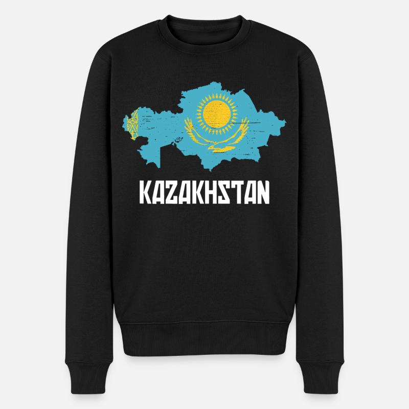 Kazakhstan Graphique - Pull Premium bio Homme - noir