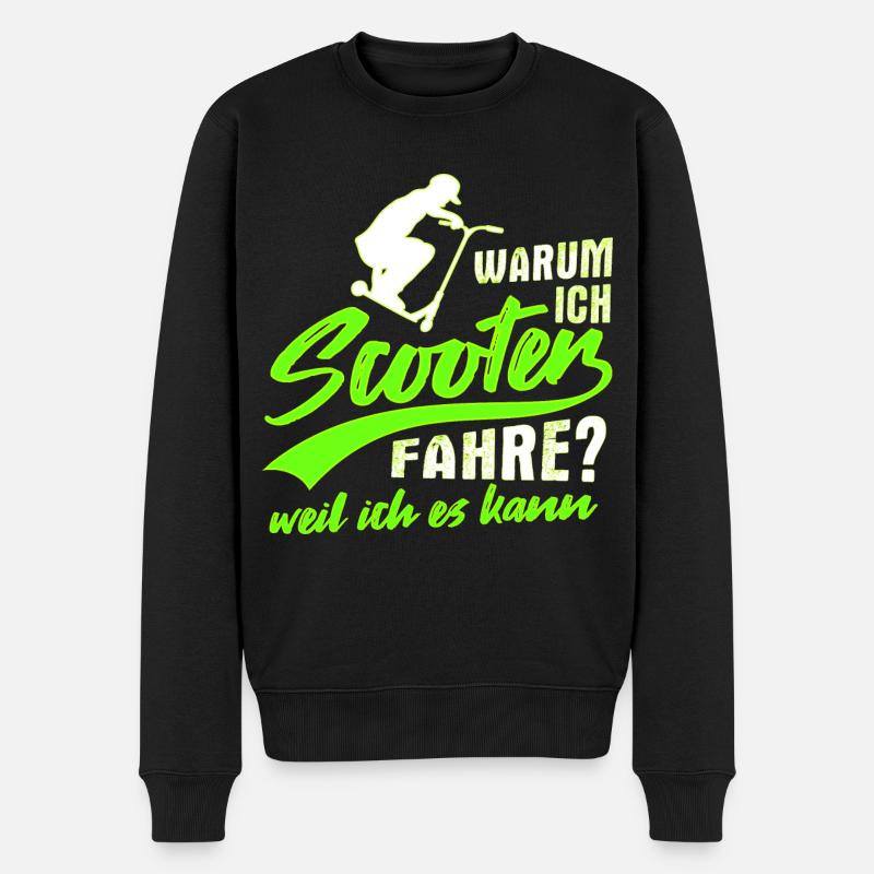 Stunt Scooter Tretroller Rollerfahrer Geschenk - Männer Premium Bio Pullover - Schwarz