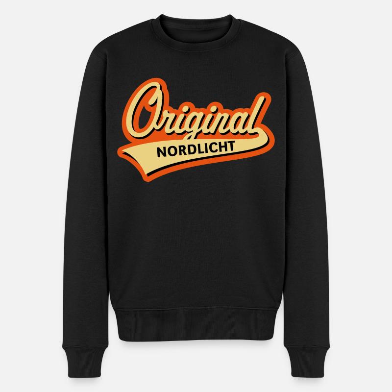 Original Nordlicht (Norddeutsch / Nordisch / 3C) - Männer Premium Bio Pullover - Schwarz