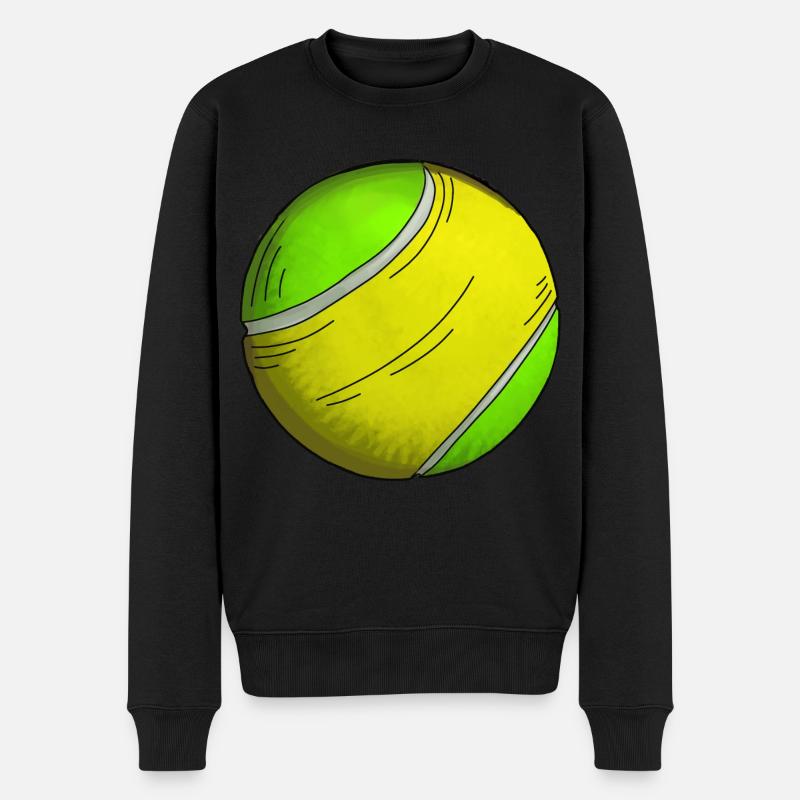 Tennisball Sticker - Männer Premium Bio Pullover - Schwarz