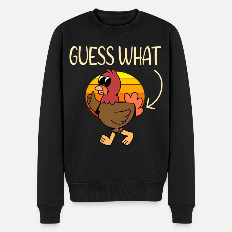 Guess what Chicken - Männer Premium Bio Pullover - Schwarz