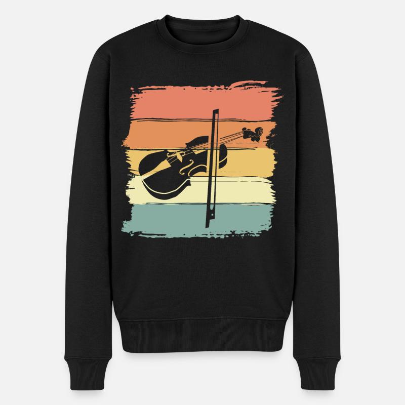 Geige retro - Männer Premium Bio Pullover - Schwarz
