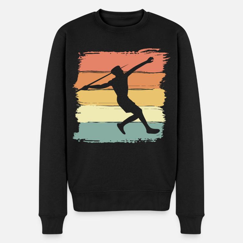 Lancer de javelot rétro - Pull Premium bio Homme - noir