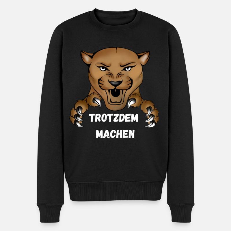 trotzdem machen Lion - Männer Premium Bio Pullover - Schwarz