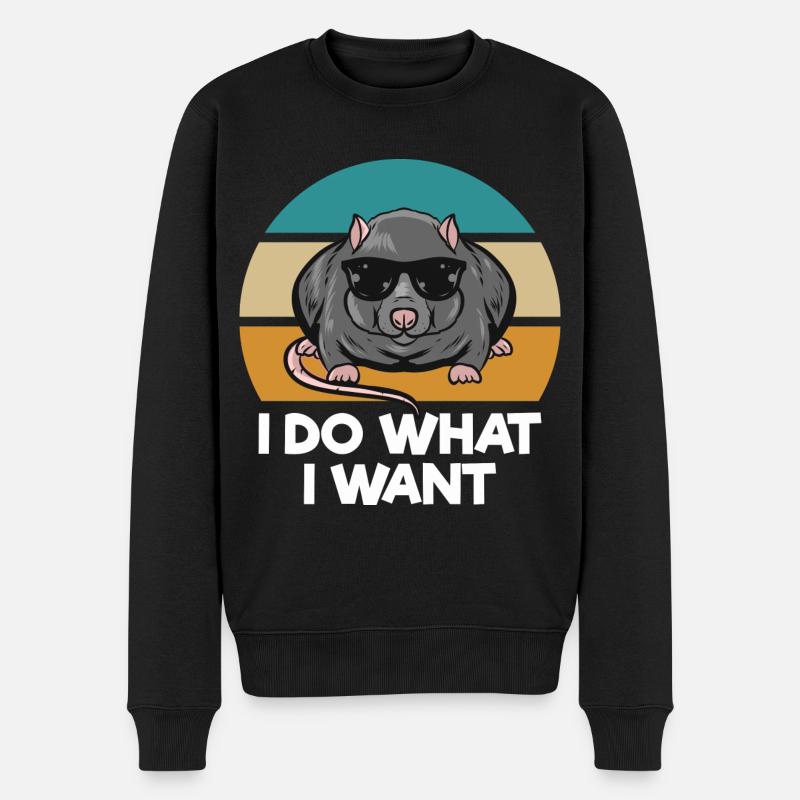 Ratte - Männer Premium Bio Pullover - Schwarz