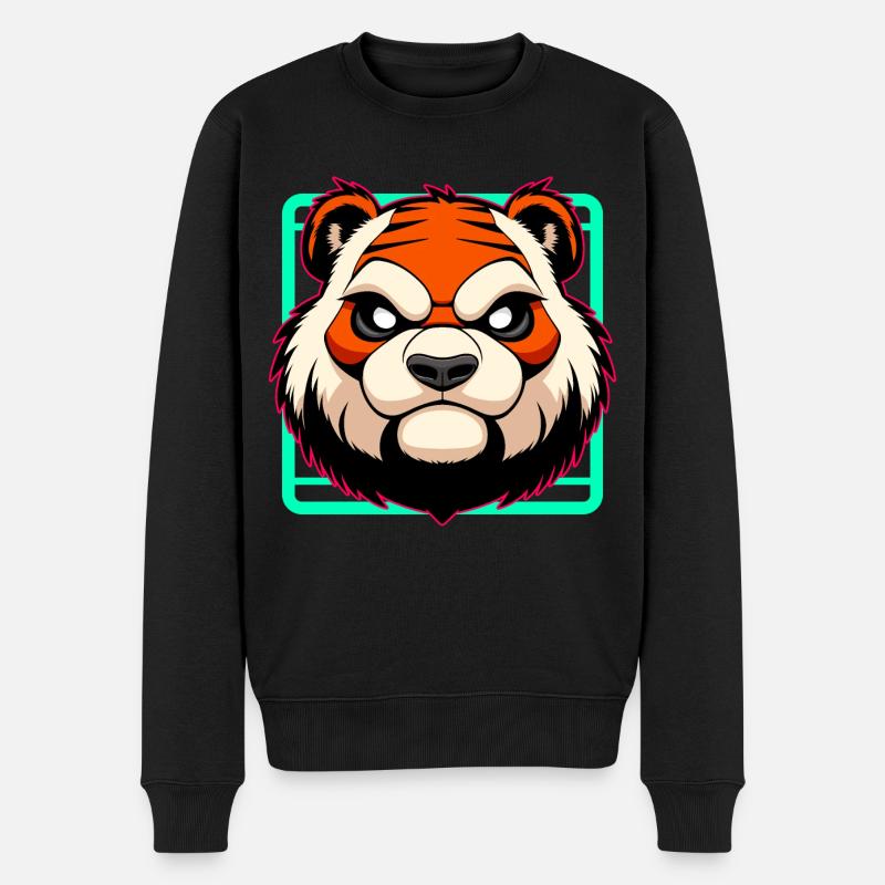 Böser Tiger - Männer Premium Bio Pullover - Schwarz