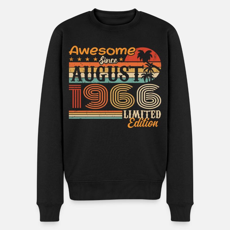 1966 August Geschenkidee August 1966 - Männer Premium Bio Pullover - Schwarz