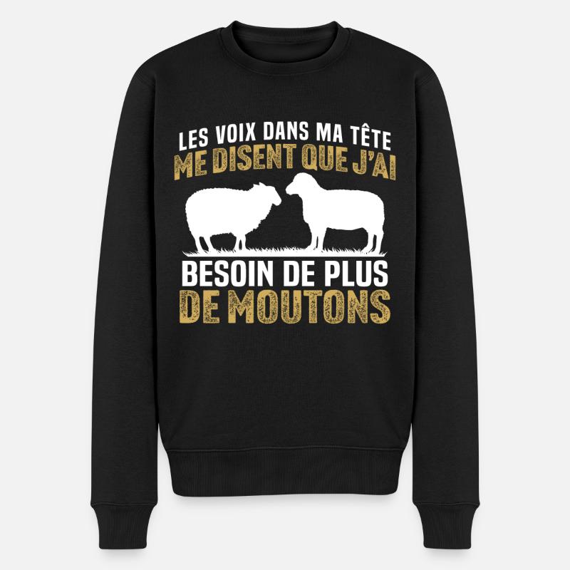 j'ai besoin de plus de moutons - Pull Premium bio Homme - noir