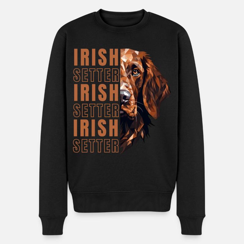 Irish Setter Liebhaber Geometrie - Männer Premium Bio Pullover - Schwarz