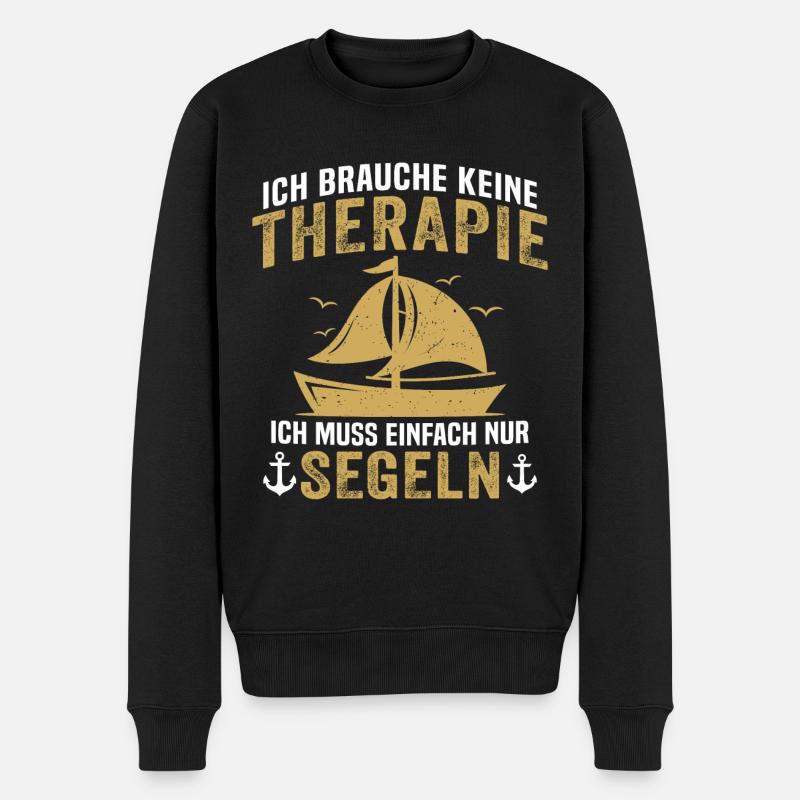 Ich muss einfach nur segeln - Männer Premium Bio Pullover - Schwarz
