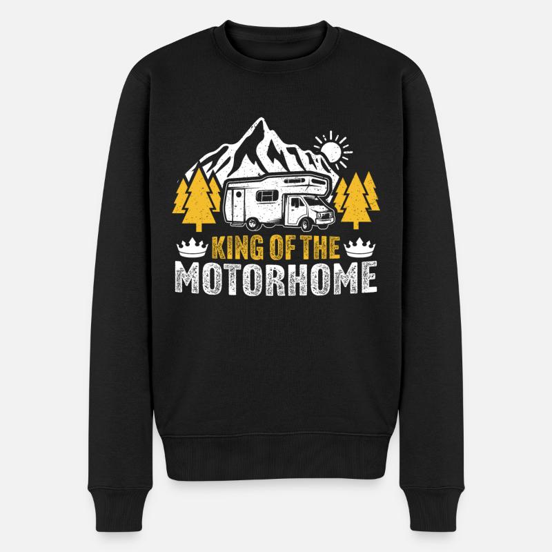 König des Wohnmobils - Männer Premium Bio Pullover - Schwarz