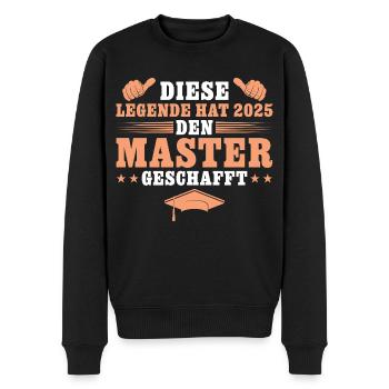 Studium bestanden Master Abschluss 2025 - Männer Premium Bio Pullover - Schwarz - Vorne - Nico (187cm)