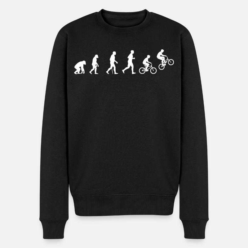 Evolution des BMX Action Fahrradfahrens - Männer Premium Bio Pullover - Schwarz
