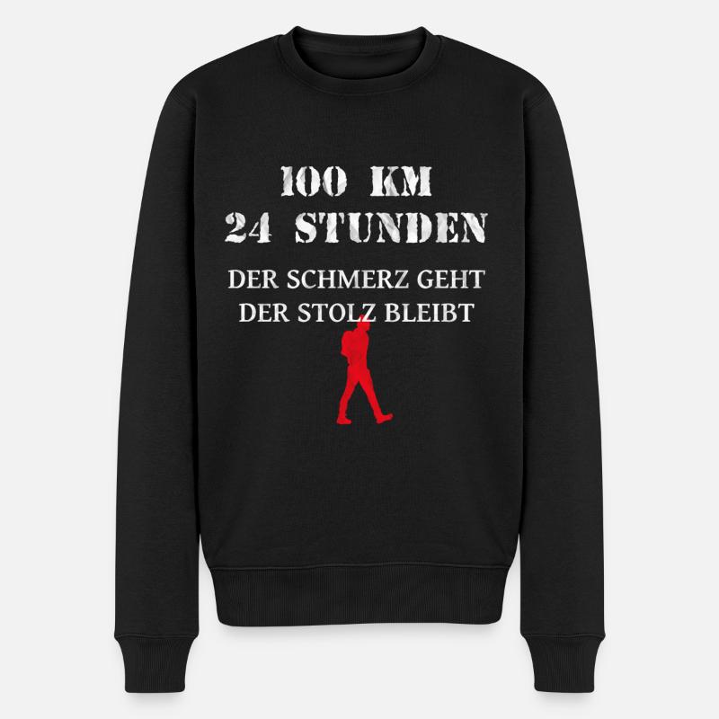 100 kilometer wandern in 24 stunden mit stolz - Männer Premium Bio Pullover - Schwarz
