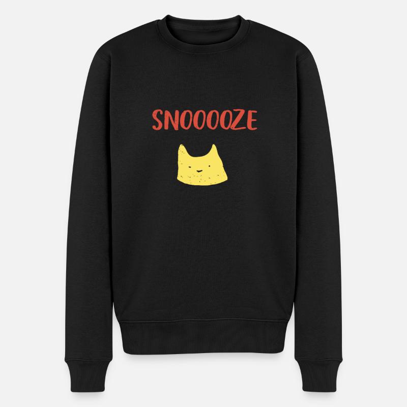 snooze katze Langschläfer - Männer Premium Bio Pullover - Schwarz