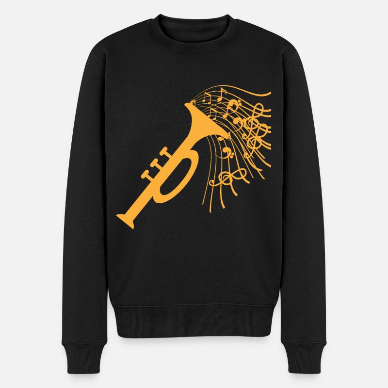 Trompete. - Männer Premium Bio Pullover - Schwarz