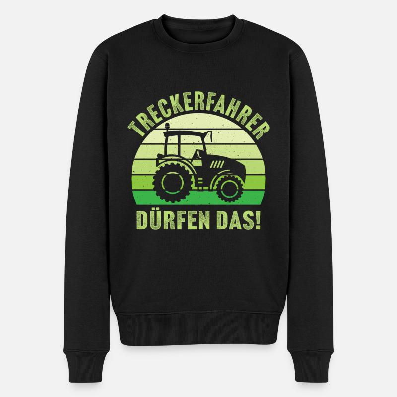 Treckerfahrer dürfen das ! traktor Landwirt - Männer Premium Bio Pullover - Schwarz