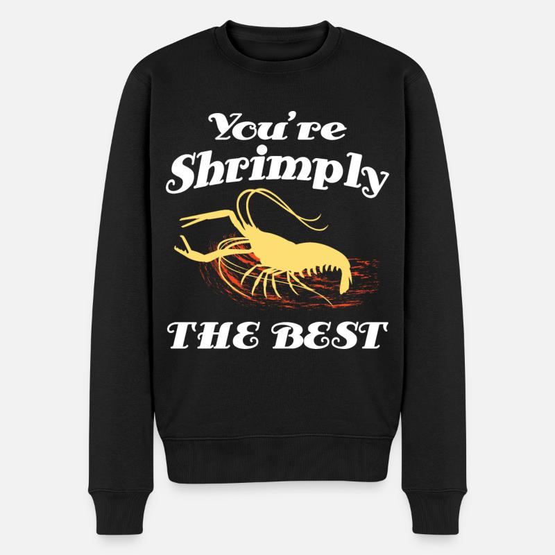 Shrimp Garnele Geschenk Languste Fastnacht - Männer Premium Bio Pullover - Schwarz