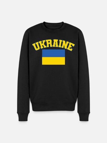 Ukraine Flag, Ukraine - Men's Premium Organic Jumper - black
