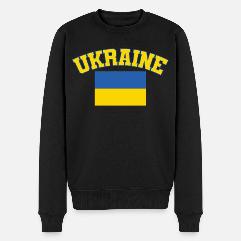 Drapeau de l’Ukraine, Ukraine - Pull Premium bio Homme - noir