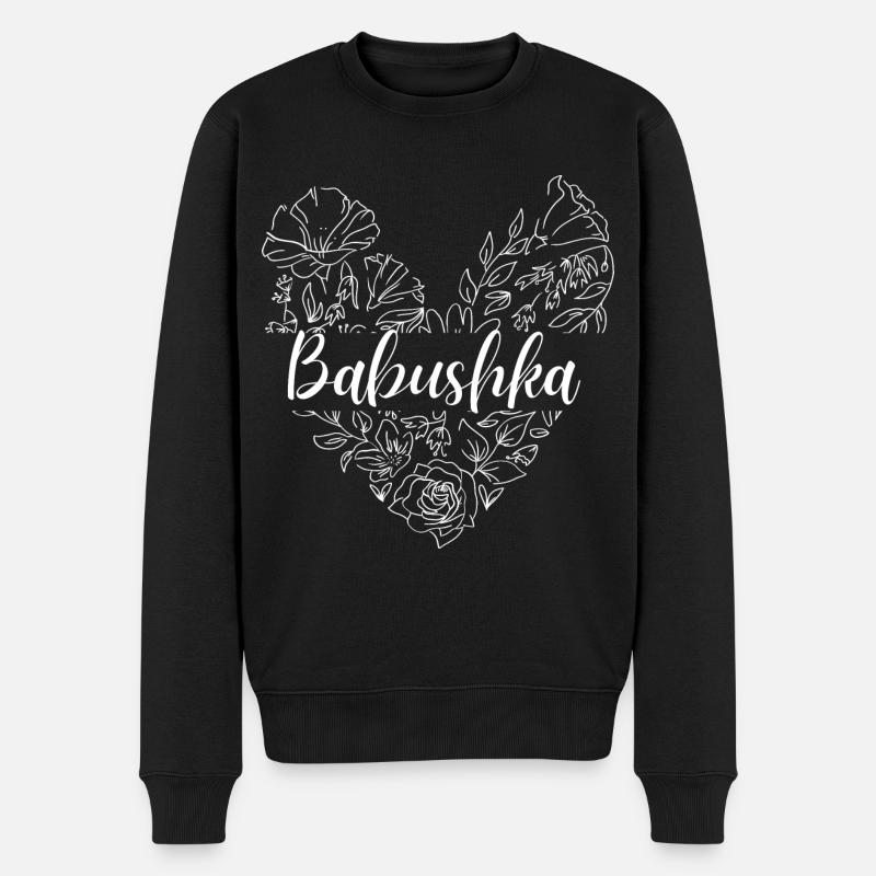 Babushka. Cadeau Babouchka - Pull Premium bio Homme - noir
