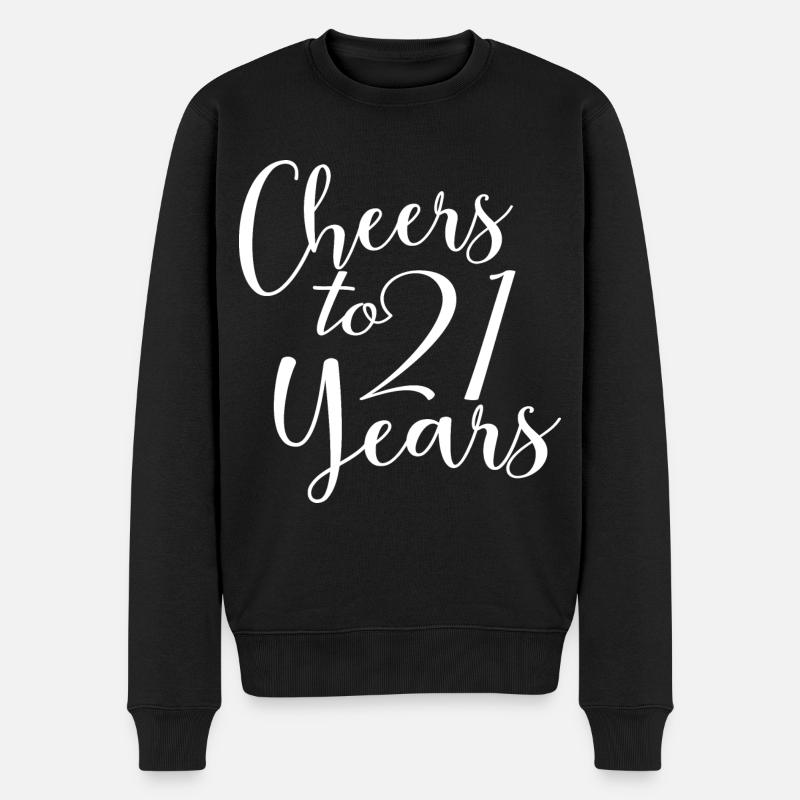 Prost auf 21 Jahre 21. Geburtstag - Männer Premium Bio Pullover - Schwarz