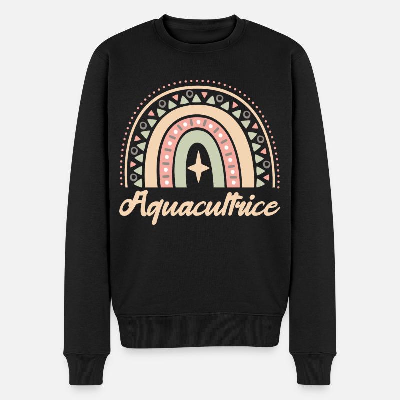 Cadeau Aquacultrice. Boho Rainbow aquacultrice. - Pull Premium bio Homme - noir