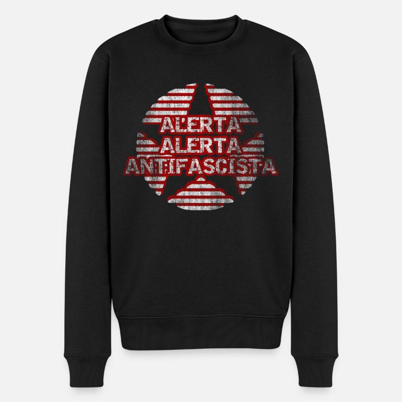 Stern der Antifa - Männer Premium Bio Pullover - Schwarz