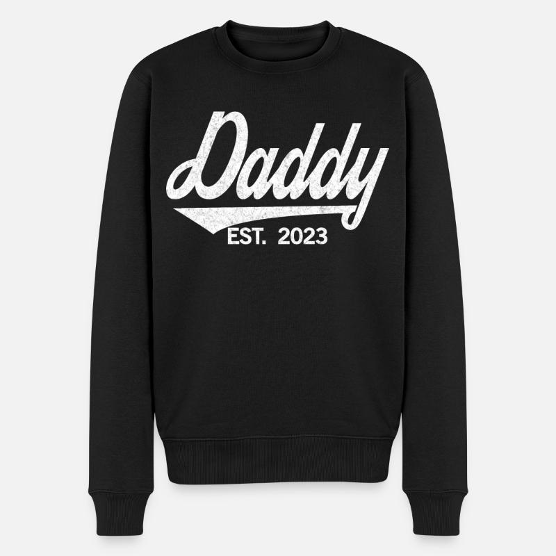 Daddy Est. 2023, Dad To Be, Schwangerschaftsankündigung - Männer Premium Bio Pullover - Schwarz