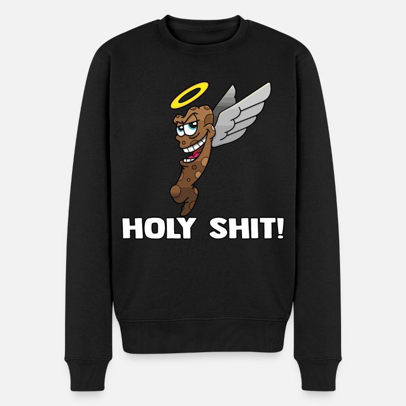 Holy Shit - Männer Premium Bio Pullover - Schwarz
